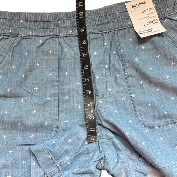 Sonoma Women’s Large Mid Rise Elastic Waistband Shorts W Pockets Size L - Picture 6 of 11